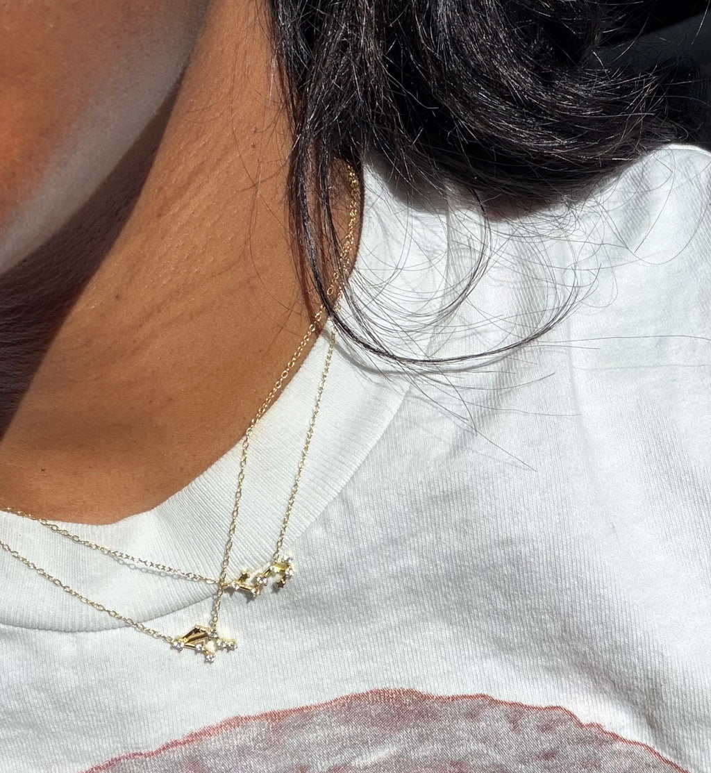 Gold Plated 925 Sterling Silver Zodiac Constellation Necklace