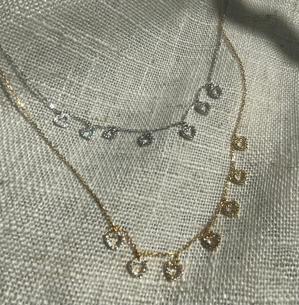 925 Sterling Silver Heart Charm Necklace | Gold Plated & Silver Options