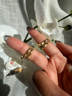 18K Gold Plated Lava Ring - Mixed Sizes